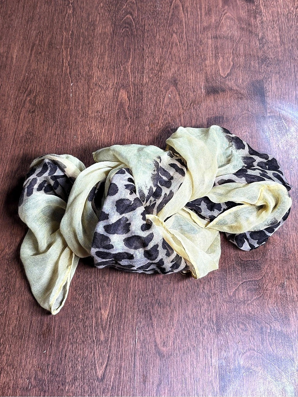 Leopard Print Scarf in Yellow
